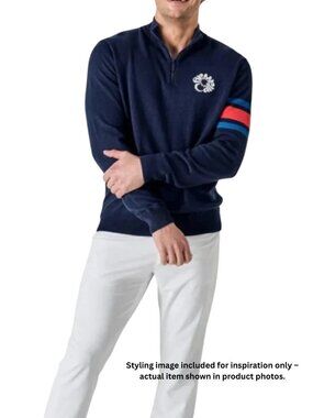 Callaway Legacy Collection Triple Track Blocked Sleeve 1/4 Zip Golf Sweater M
